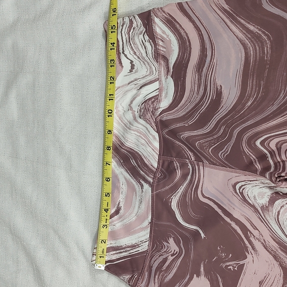 Lavender Mauve and White Marble Walk Pop Athletic Walking Leggings Size X-Large - Picture 4 of 7